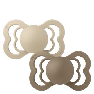 BIBS Pacifier Supreme 2 PACK Silikoni Koko 1 Vanilla/Dark Oak