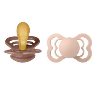 BIBS Pacifier Supreme Latex Size 2 2 kpl – Woodchuck/Blush