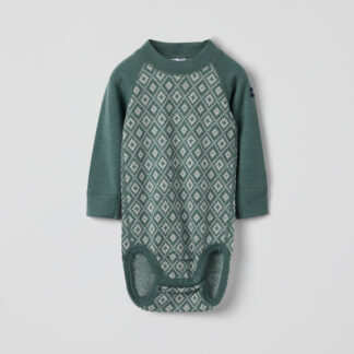 Pitkähihainen body merinovillaa jacquard-kuviolla