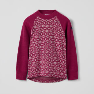 Pitkähihainen kerrastopaita merinovillaa jacquard-kuviolla
