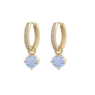 Snö Of Sweden Rola Round Ring Ear Gold Light Blue