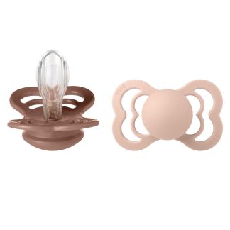 BIBS Pacifier Supreme Silicone Size 2 2 kpl – Woodchuck/Blush