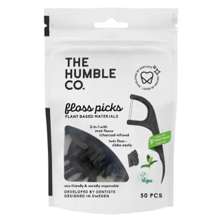 The Humble Co Dental Floss Picks 50 kpl – Charcoal