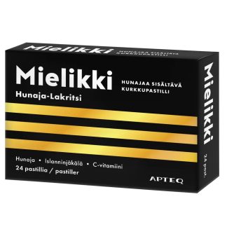 Apteq Mielikki Kurkkupastilli Hunaja-Lakritsi 24 tabl 24 tabl
