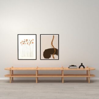 Askel matala tv-taso 230x35x38 cm hiekka