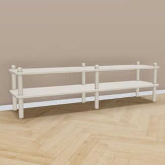 Askel matala tv-taso 138x35x38 cm greige
