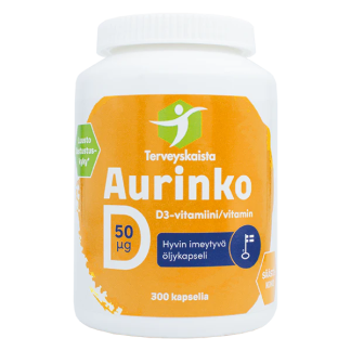 Terveyskaista Aurinko D 50 mikrog 300 kaps 300 kaps