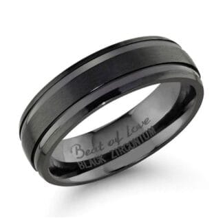 Beat of Love zirkonium sormus, musta, 6mm