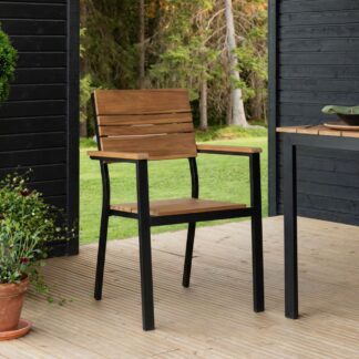 Brafab Patio aintwood neliö 4-hengen ruokailuryhmä musta/tiikki