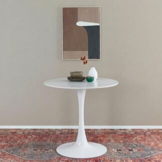 Caron pyöreä ruokapöytä Ø80 cm valkoinen