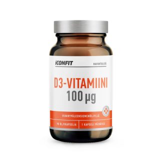ICONFIT D3-Vitamiini 100 μg, Viinirypäleensiemenöljyllä 90 kaps