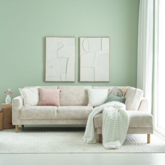 Joki avokulmasohva oikea beige Adore 01, tammijalat
