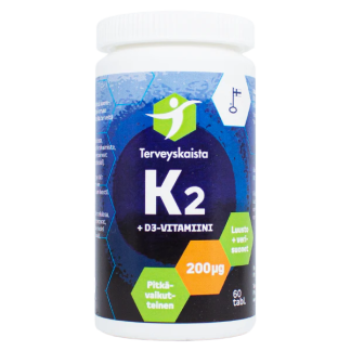Terveyskaista K2+D3 pitkävaikutteinen 60 tabl
