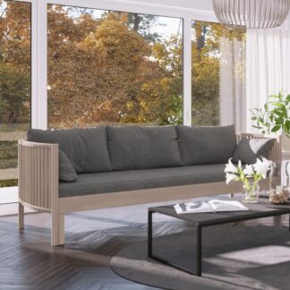 Aarre vuodesohva 190x75/140, koivu/harmaa patjasarja