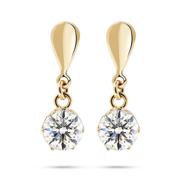 Kultaiset korvakorut 5,5mm kirkkaalla zirkoniakivellä, 14K keltakulta