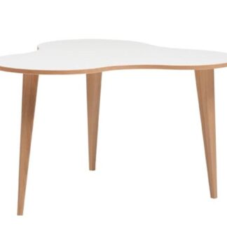 Luna sohvapöytä 85 cm valkoinen tammireunalla/tammi