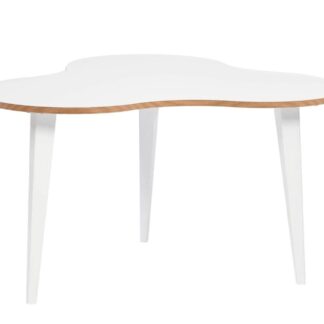 Luna sohvapöytä 85 cm valkoinen tammireunalla/valkoinen