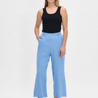 Nanso SAARI culottes-pellavahousut - sininen