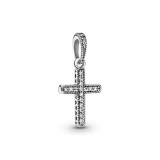 Pandora Moments Classic Cross riipus, hopea, 397571CZ