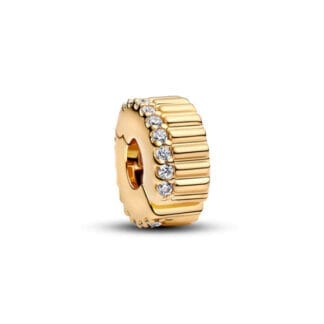 Pandora Moments Ribbed lukkopala, keltakullattu, 764078C01