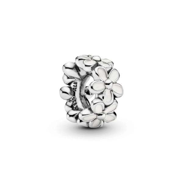 Pandora Moments White Daisy Flower Spacer hela, hopea, 791495EN12