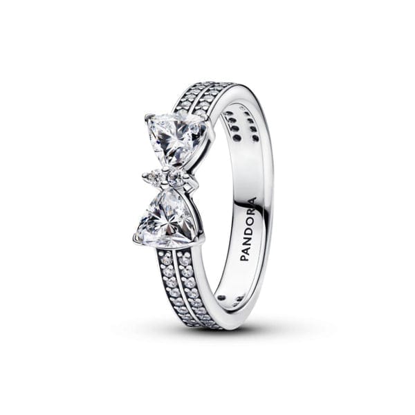Pandora Timeless Sparkling Bow Double-row sormus, hopea, 193552C01