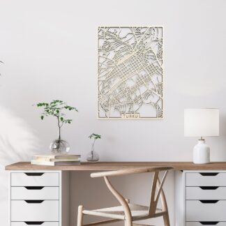 Papurino Turku karttataulu 40x56 cm puunvärinen