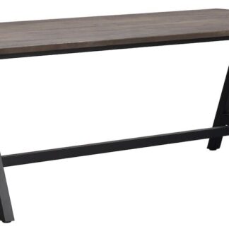 Rowico Home Carradale ruokapöytä 220x100 cm ruskea/musta A-jalalla