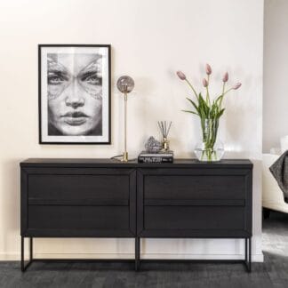 Rowico Home Everett senkki 160x41x75 cm musta