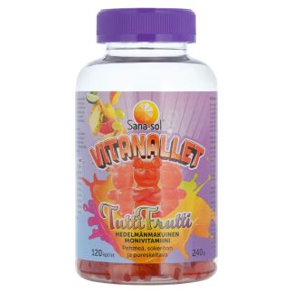 Sana-sol Vitanallet Tuttifrutti monivitamiini 120 kpl 120 kpl
