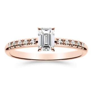 Silván Charlotte Emerald timanttisormus 0,60ct, rosekultaa, vihkisormukset