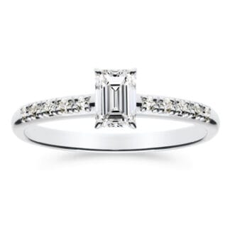 Silván Charlotte Emerald timanttisormus 0,60ct, valkokultaa, vihkisormukset