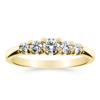 Silván Charlotte timanttisormus 0,42ct, keltakultaa, vihkisormukset