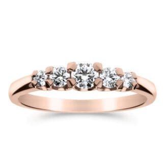 Silván Charlotte timanttisormus 0,42ct, rosekultaa, vihkisormukset