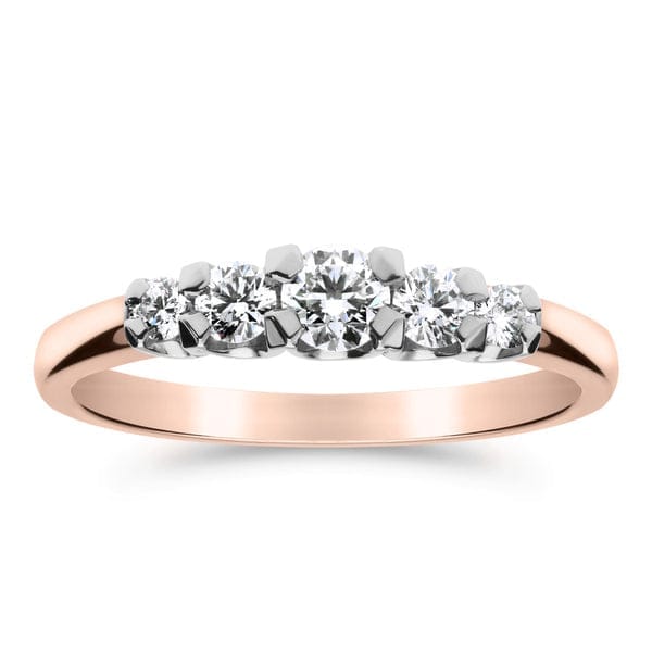 Silván Charlotte timanttisormus 0,42ct, valko- ja rosekultaa, vihkisormukset