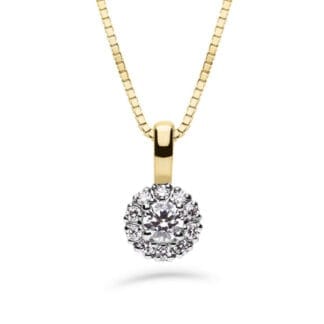 Silván Lauriel timanttiriipus 0,23ct, valko- ja keltakultaa, timanttikorut