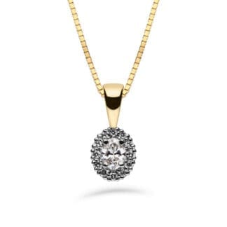 Silván Rosalie Ovaali timanttiriipus 0,26ct, valko- ja keltakultaa, timanttikorut