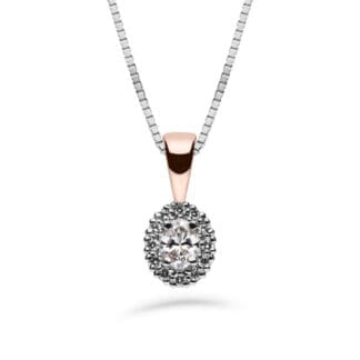 Silván Rosalie Ovaali timanttiriipus 0,26ct, valko- ja rosekultaa, timanttikorut