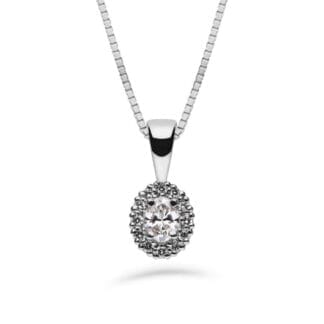 Silván Rosalie Ovaali timanttiriipus 0,26ct, valkokultaa, timanttikorut