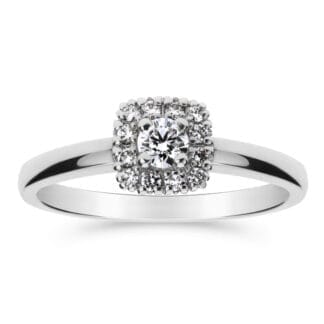 Silván Rosalie halosormus 0,23ct, valkokultaa, vihkisormukset