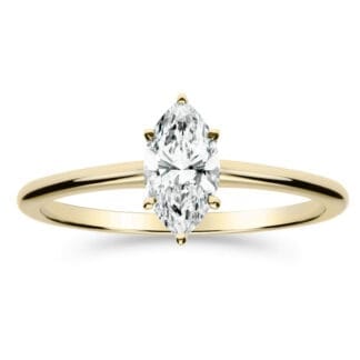 Silván Solitaire Markiisi timanttisormus 0,50ct, keltakultaa, vihkisormukset