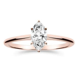 Silván Solitaire Markiisi timanttisormus 0,50ct, rosekultaa, vihkisormukset