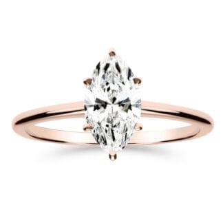 Silván Solitaire Markiisi timanttisormus 1,00ct, rosekultaa, vihkisormukset