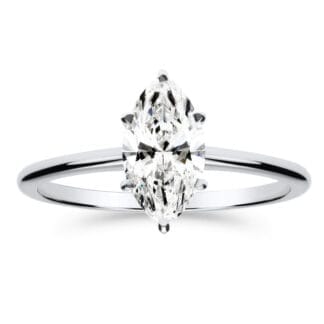 Silván Solitaire Markiisi timanttisormus 1,00ct, valkokultaa, vihkisormukset