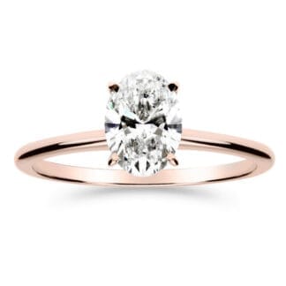 Silván Solitaire Ovaali timanttisormus 1,00ct, rosekultaa, vihkisormukset