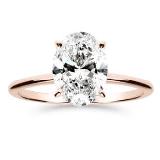 Silván Solitaire Ovaali timanttisormus 2,00ct, rosekultaa, vihkisormukset
