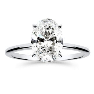 Silván Solitaire Ovaali timanttisormus 2,00ct, valkokultaa, vihkisormukset