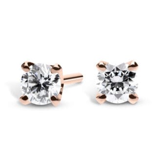 Silván Solitaire timanttikorvakorut 0,40ct, rosekultaa, timanttikorut