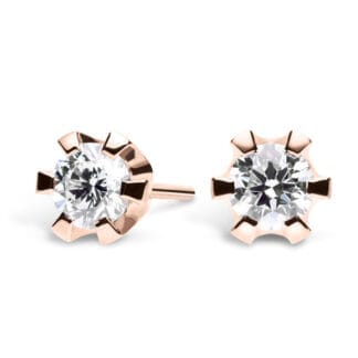 Silván Solitaire timanttikorvakorut 1,00ct, rosekultaa, timanttikorut