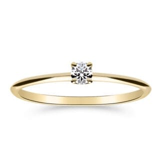 Silván Solitaire timanttisormus 0,10ct, keltakultaa, vihkisormukset